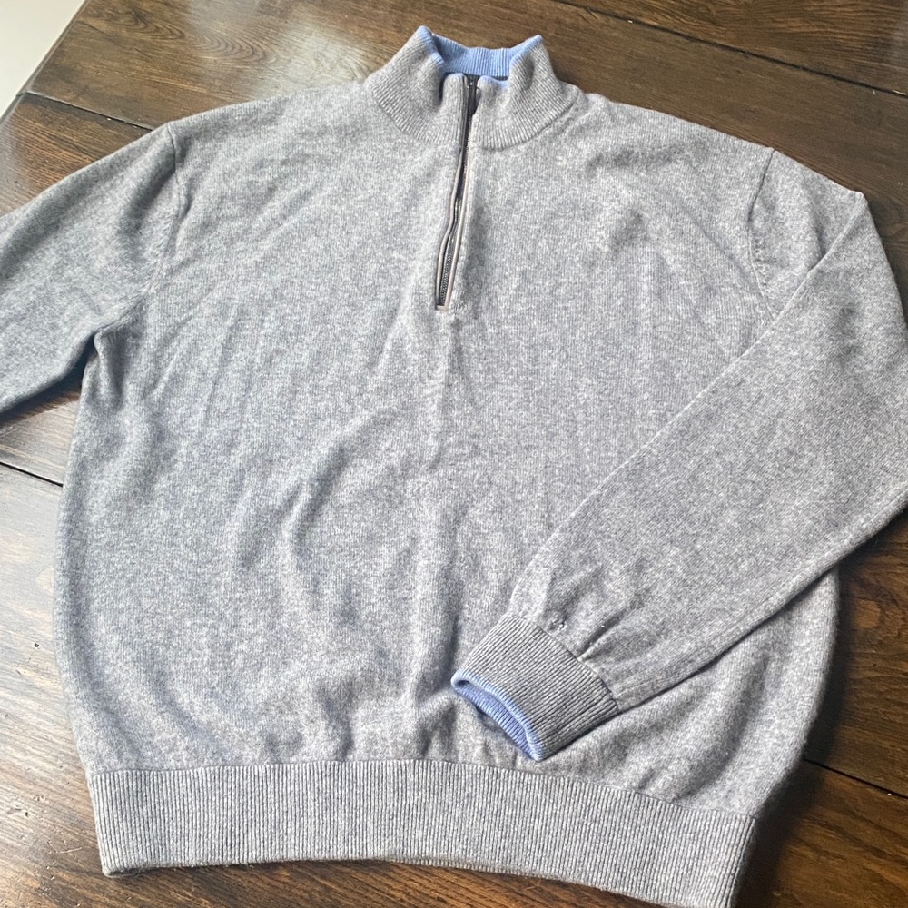 Greyson wool/cashmere Gray Zip-Up Sweater